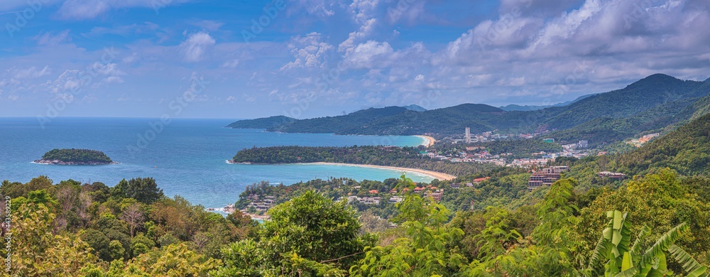Panoramic view over Phuket beaches from Big Budda viewpoint