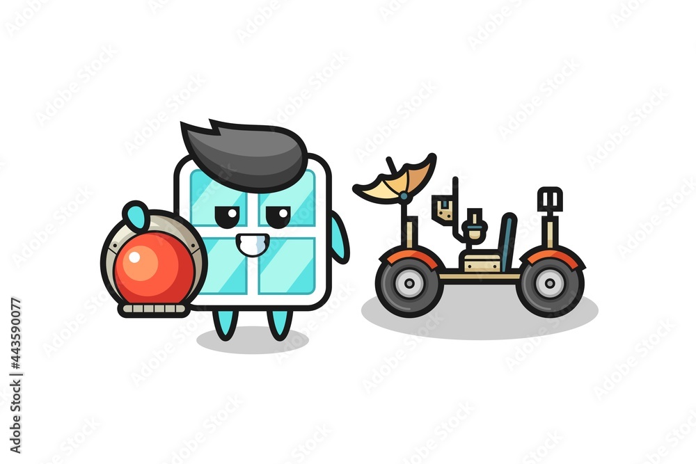 the cute window as astronaut with a lunar rover the cute window as astronaut with a lunar rover
