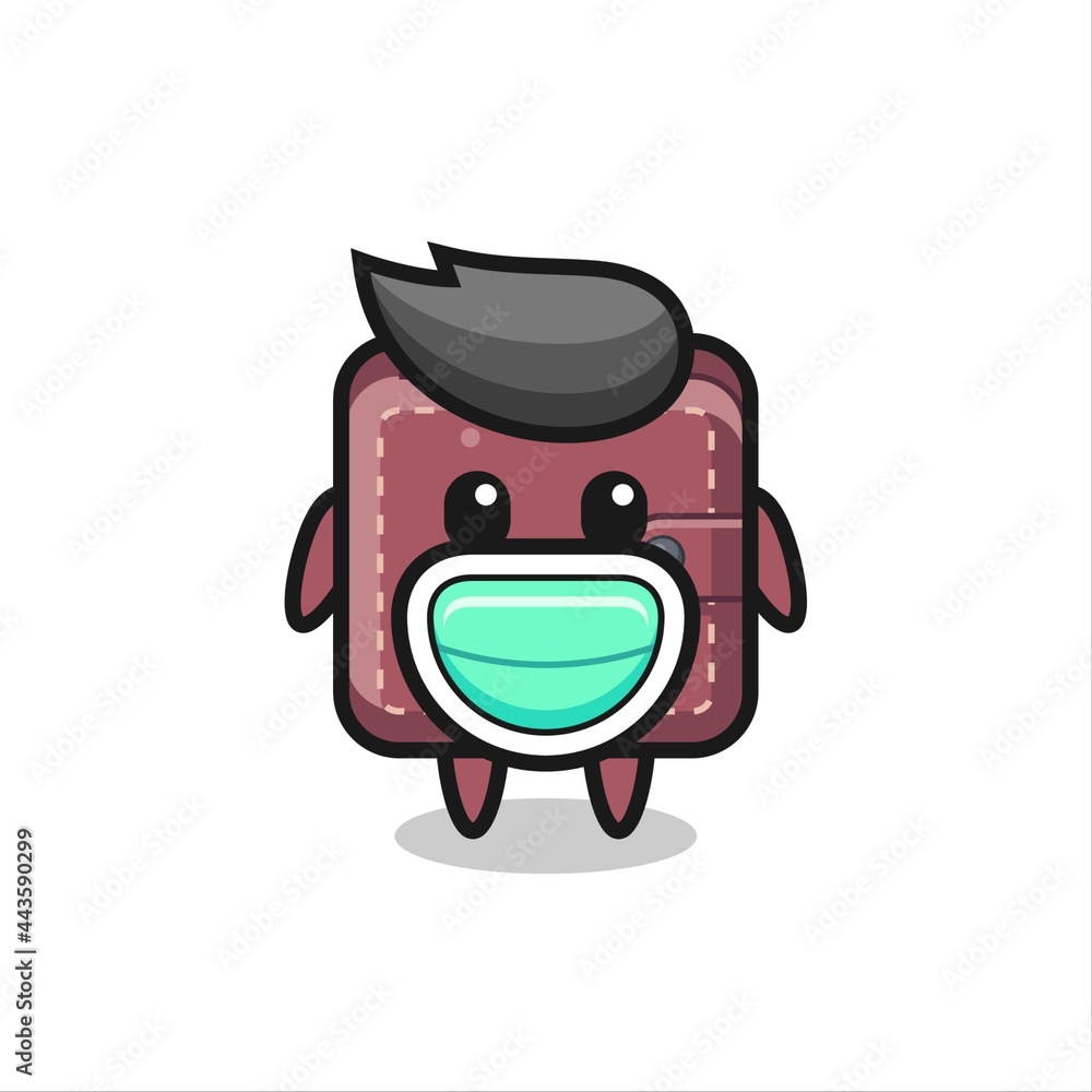 cute leather wallet cartoon wearing a mask cute leather wallet cartoon wearing a mask