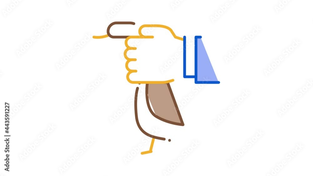 Hand Hold Duck Icon Animation. color Hand Hold Duck animated icon on white background Hand Hold Duck Icon Animation. color Hand Hold Duck animated icon on white background