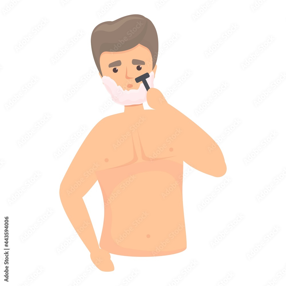 Boy razor foam icon cartoon vector. Man beard shave. Face clean care Boy razor foam icon cartoon vector. Man beard shave. Face clean care