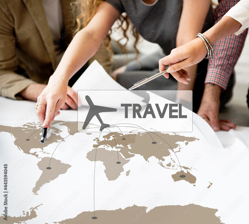 Flight Ticket Booking Destination Journey Concept Flight Ticket Booking Destination Journey Concept