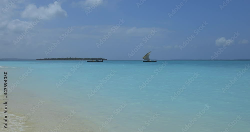 Authentic fishing boats on the coast of Zanzibar island, Tanzania, Africa Authentic fishing boats on the coast of Zanzibar island, Tanzania, Africa