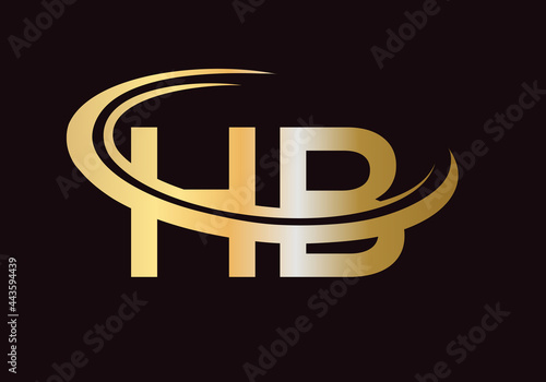 Initial Monogram Letter HB Logo Design Vector. HB logo design