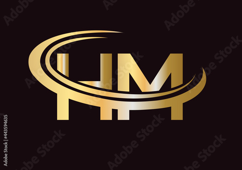 Modern HM Logo Design for business and company identity. Creative HM letter logo Design
