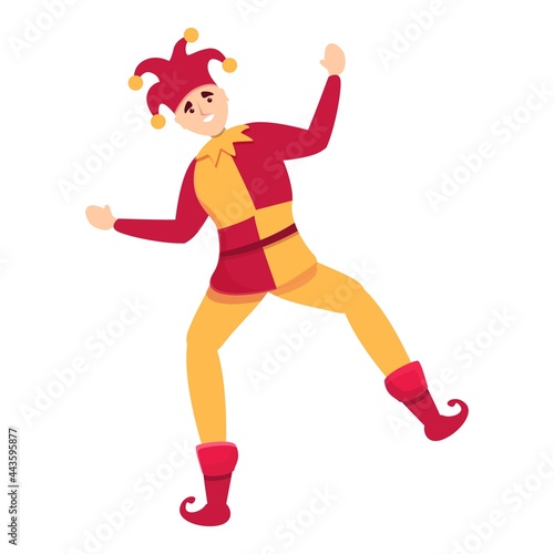Medieval jester icon cartoon vector. Hat juggler clown. European jester