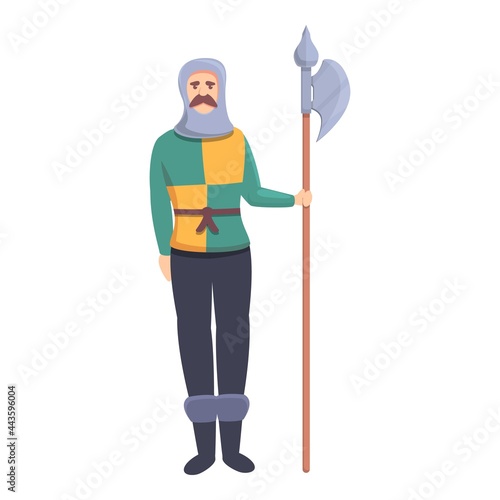 Castle warrior icon cartoon vector. Medieval knight. Royal palace