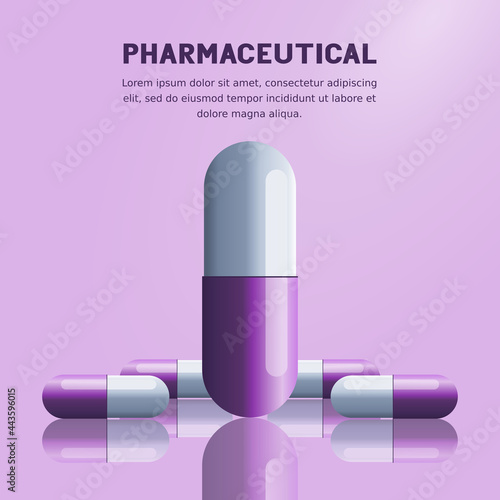 pharmaceutical pill capsule with medical and health concept.