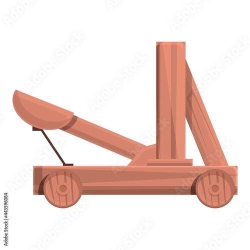 Obraz na plátně Wood catapult icon cartoon vector
