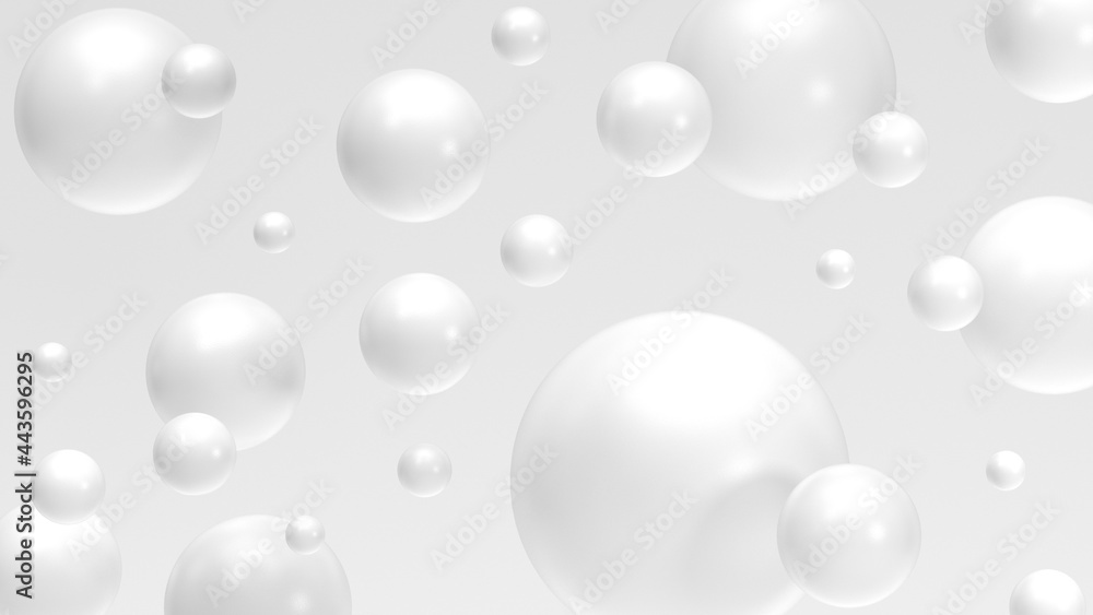 Abstract minimalistic background with white spheres. 3d rendering