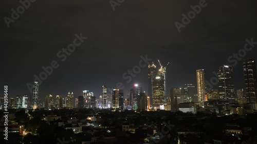 Wallpaper Mural Jakarta, Indonesia City CityScape Skyscrapers Skyline at Night Time Lapse Torontodigital.ca