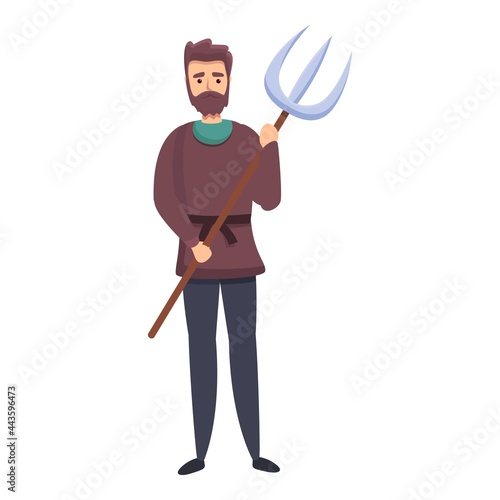 Medieval peasant icon cartoon vector. Man peasant. King game people