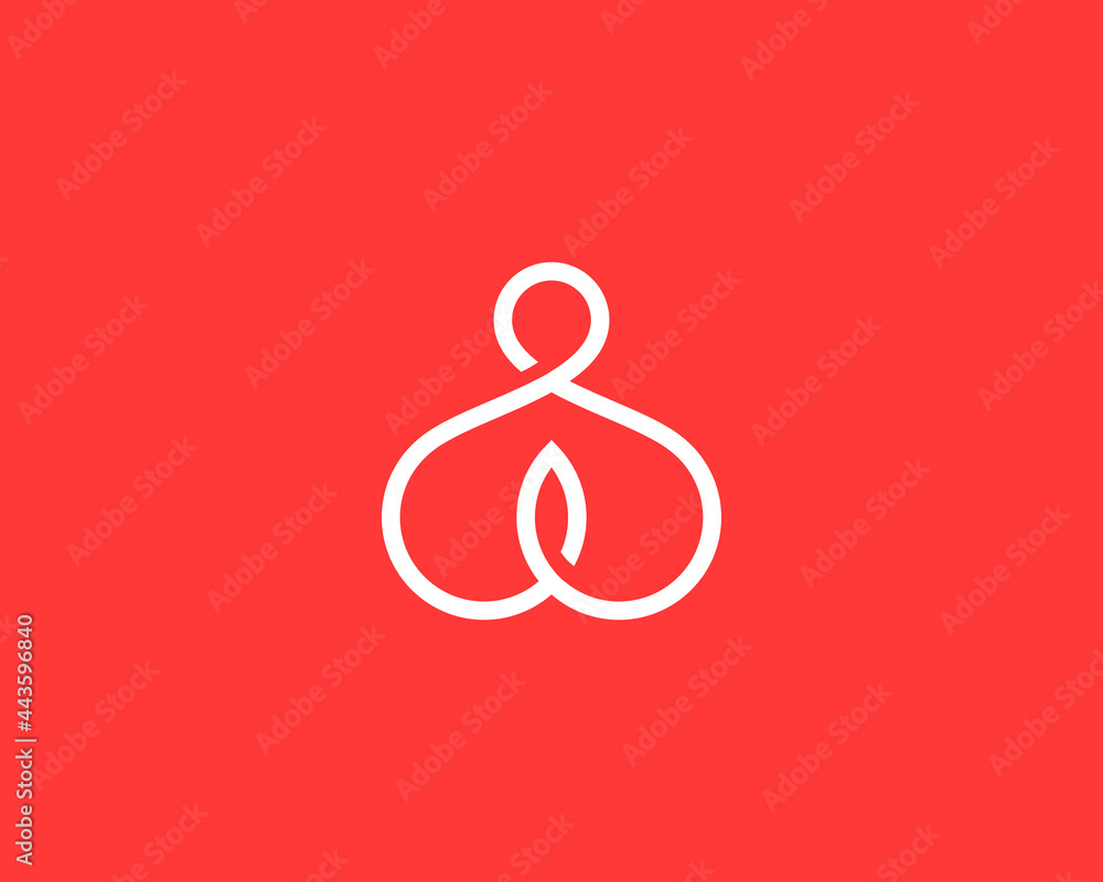 Abstract yoga man line art logo. Thread person balance harmony zen meditation logotype. Creative spa, guru vector sign. Abstract yoga man line art logo. Thread person balance harmony zen meditation logotype. Creative spa, guru vector sign.