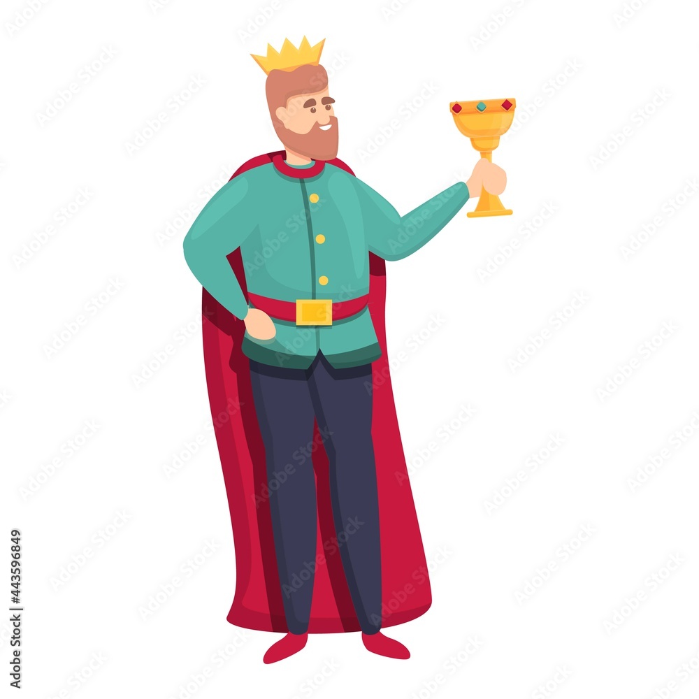 Medieval king icon cartoon vector. History man. King throne character Medieval king icon cartoon vector. History man. King throne character