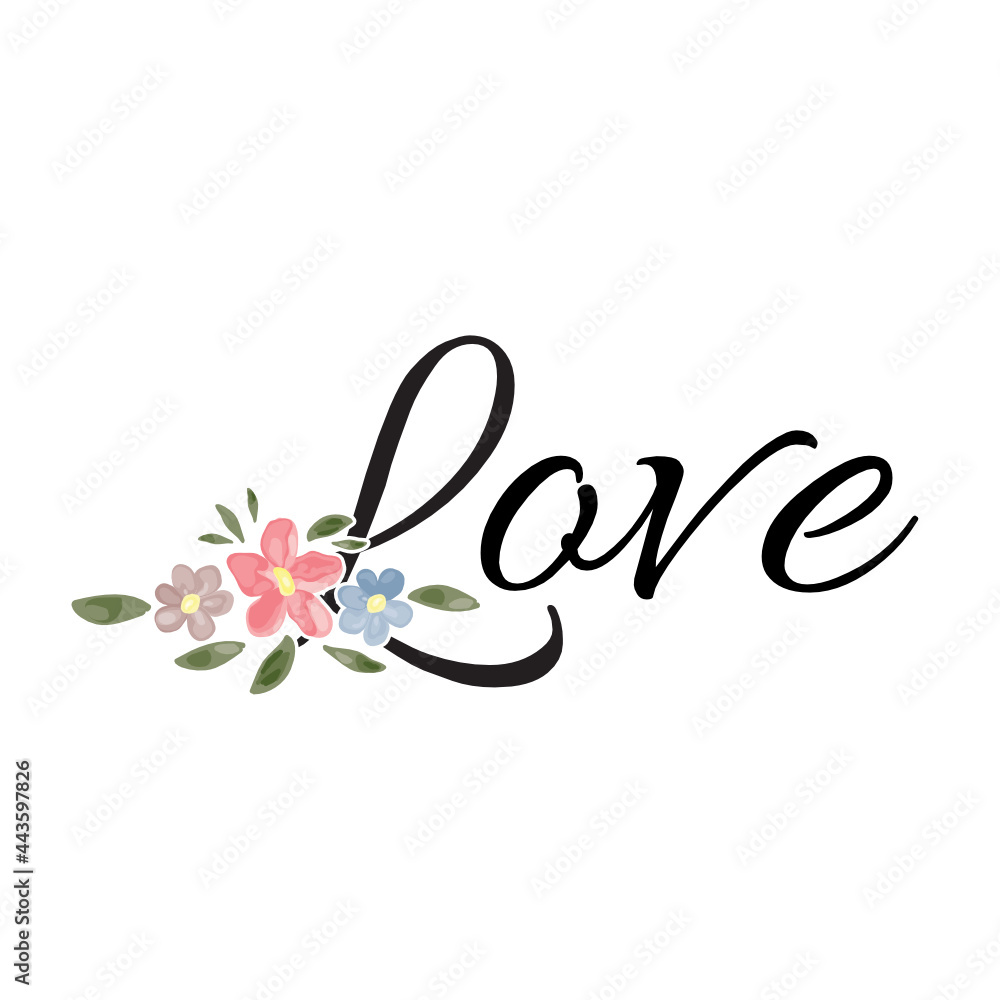 floral letter on a white background floral letter on a white background