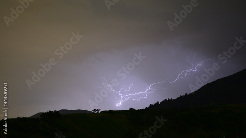 lightning and clouds over the landscape
