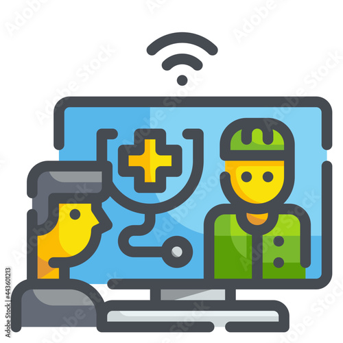 telemedicine line icon