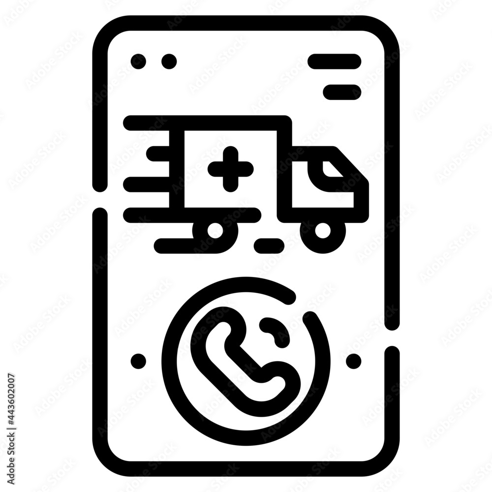 ambulance phone line icon ambulance phone line icon