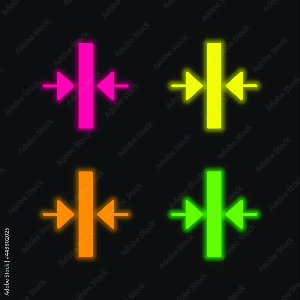 Obraz premium Align four color glowing neon vector icon
