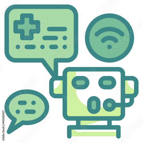 chatbot blue line icon