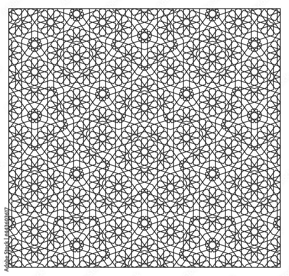 Quasi-periodic Middle Eastern Pattern. Laser Cutting Template.