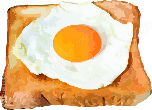 Breakfast, fried eggs on bread