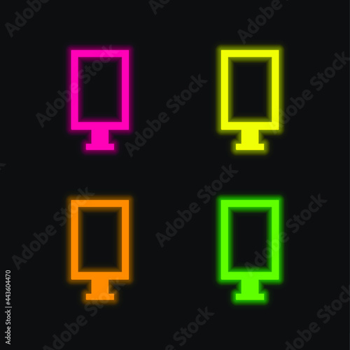 Advertisement four color glowing neon vector icon