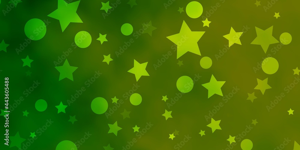 Light Green vector template with circles, stars. Light Green vector template with circles, stars.