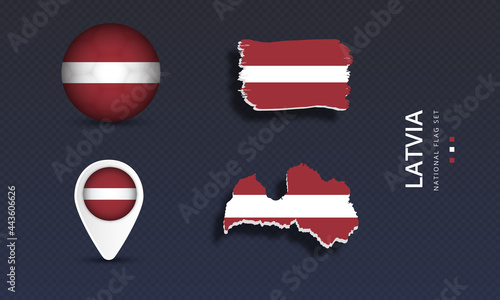 Free Download Latvia National country flag set vector - GFXLoad