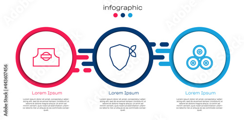 Set line Spray can nozzle cap, Vandal and Paint spray. Business infographic template. Vector