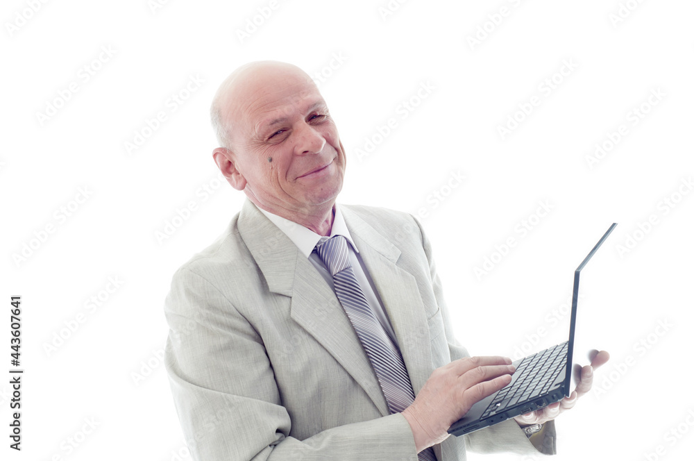 Portrait of a Handsome Senior Man with notebook Portrait of a Handsome Senior Man with notebook