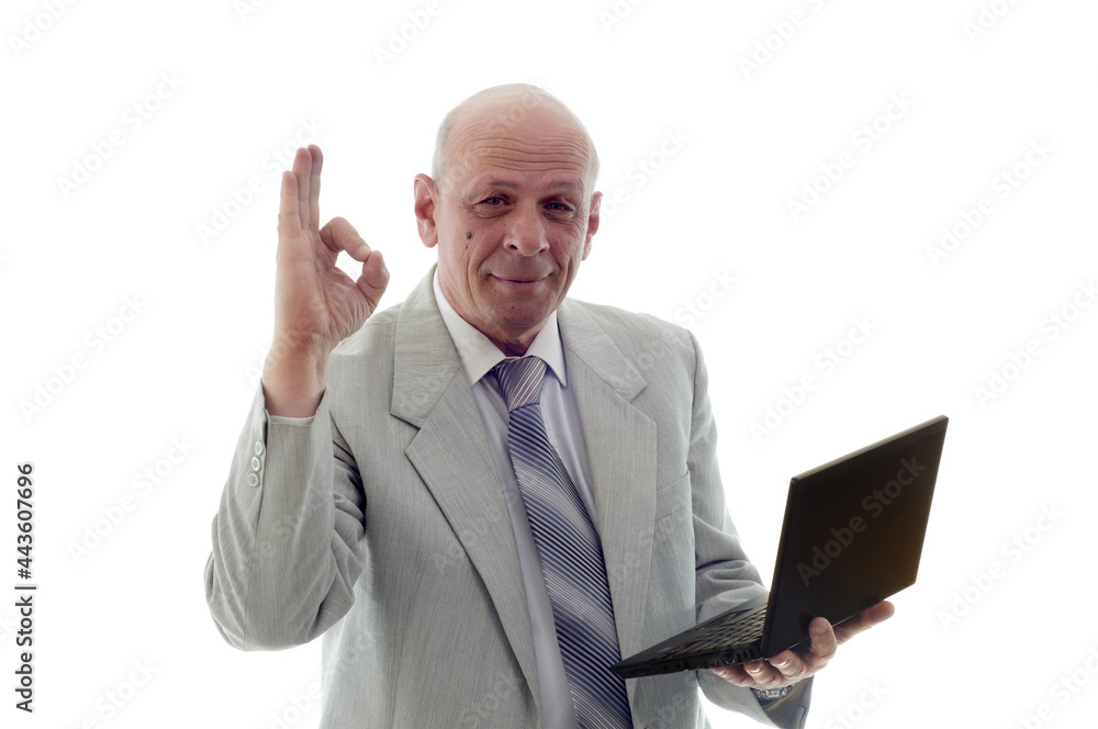 Portrait of a Handsome Senior Man with notebook Portrait of a Handsome Senior Man with notebook