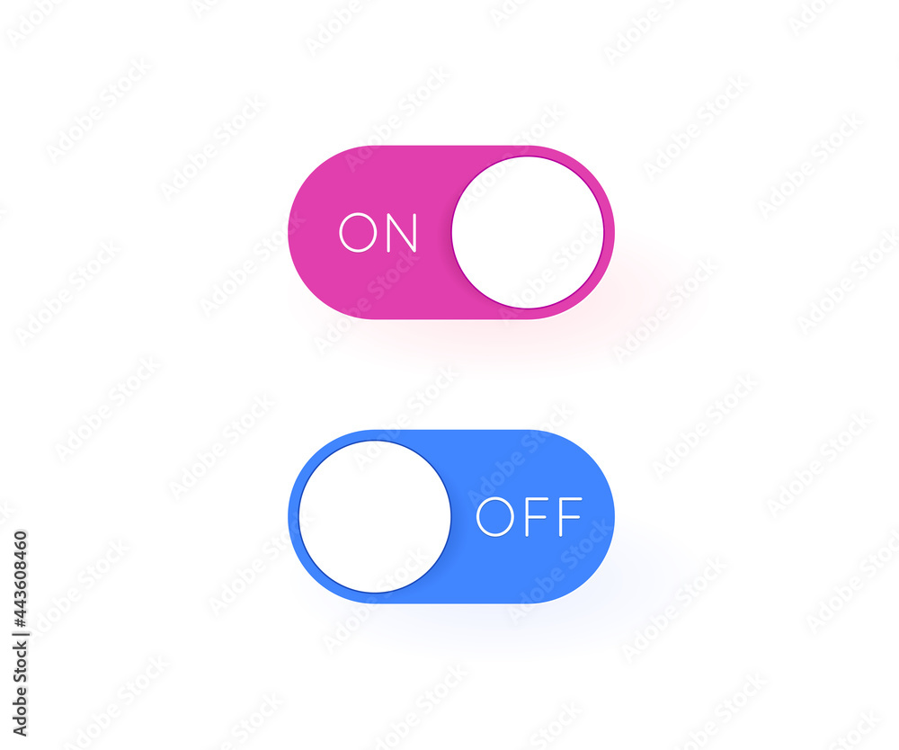 On and Off Toggle Switch Buttons Modern Devices User Interface Vector Graphic Design On and Off Toggle Switch Buttons Modern Devices User Interface Vector Graphic Design