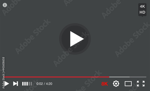 Web Video Player. High Resolutions Streaming Service. Vector illustration.