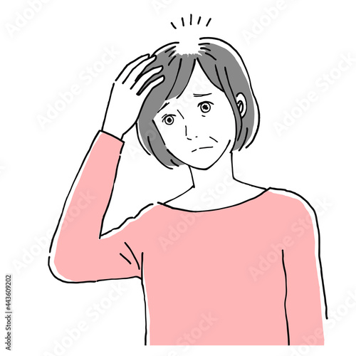 薄毛に悩む女性