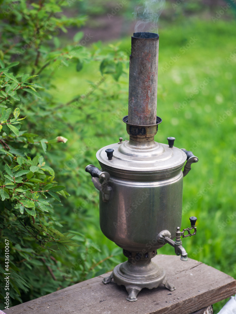 Fototapeta premium Boiling samovar for making tea