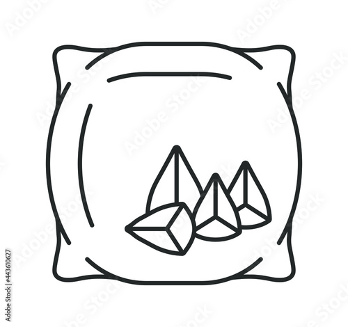 pillow type, line icon, buckwheat husk