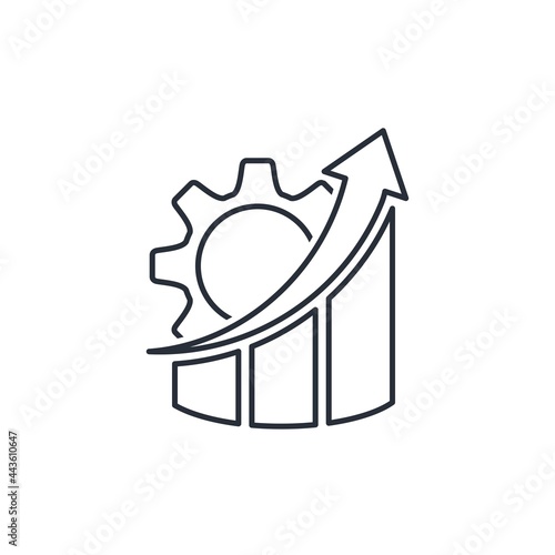 Growth mechanism. Vector linear icon isolated on white background.
