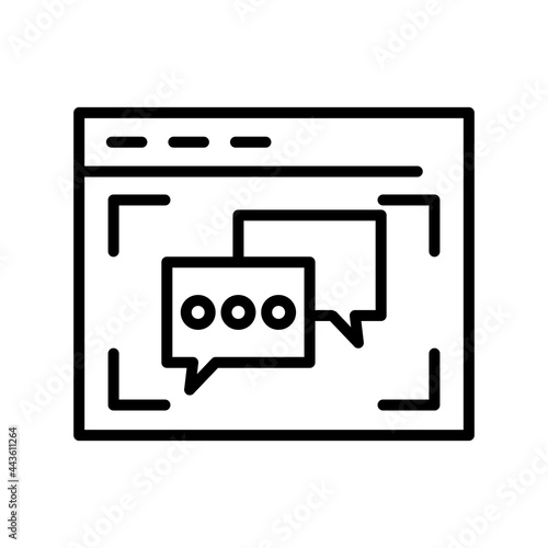 Online Chat Outline Vector Icon Design