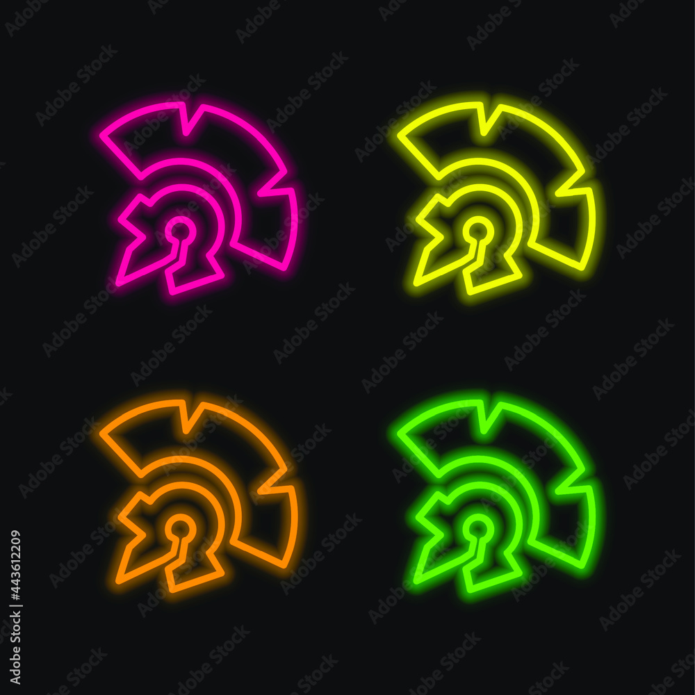 Antique Indian Piece Of A Museum four color glowing neon vector icon Antique Indian Piece Of A Museum four color glowing neon vector icon
