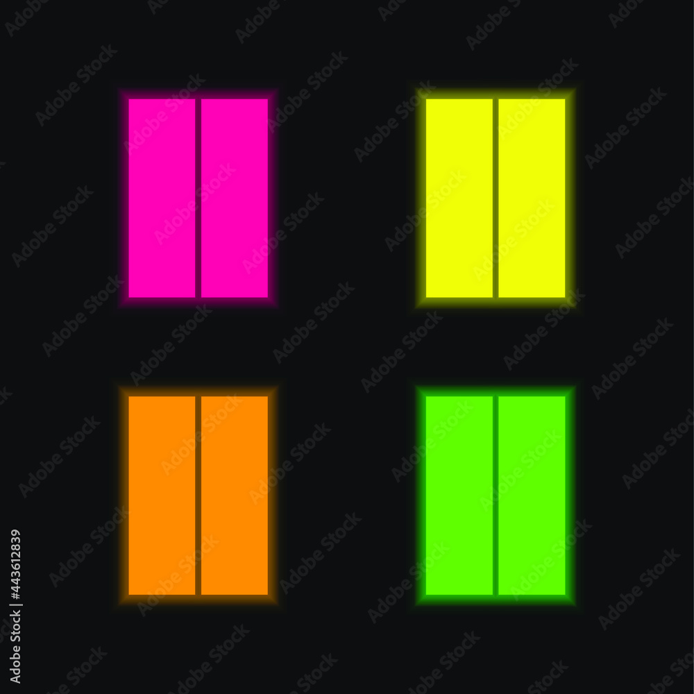 Obraz premium Bars four color glowing neon vector icon