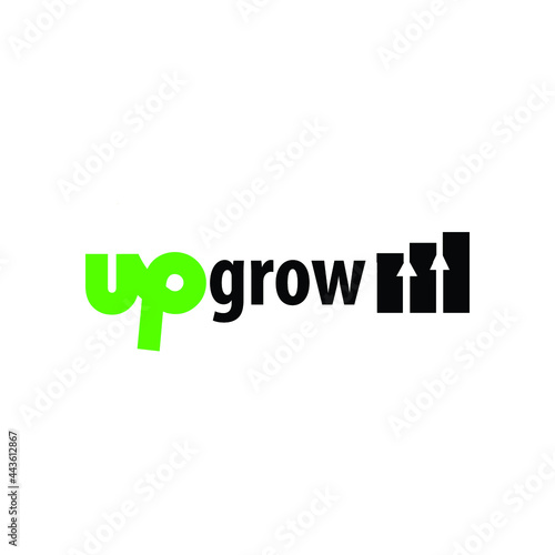 Premium Initial Letter upgrow logo design photo