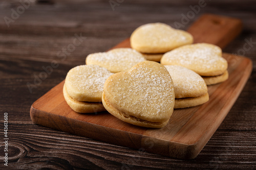 Картината върху платно Delicious buttery biscuits filled with guava paste.