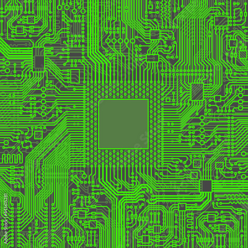 Cpu Microprocessor Microchip Vector illustration