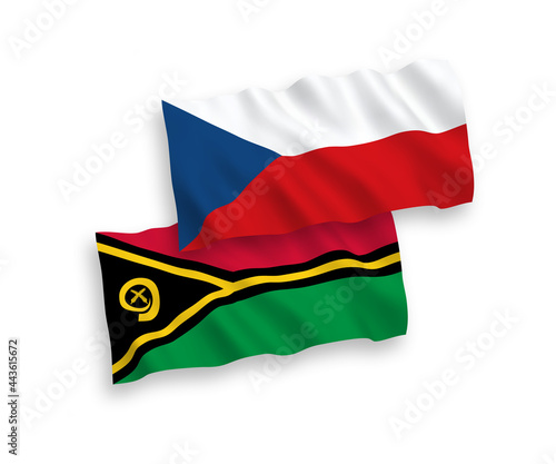 Flags of Czech Republic and Republic of Vanuatu on a white background