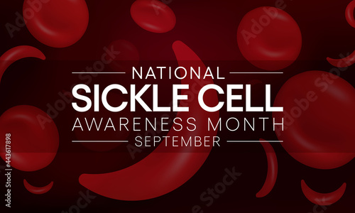 Sickle Cell disease awareness month is observed every year in September, it is a group of inherited red blood cell disorders. Millions of people do not know they have sickle cell trait. vector art photo
