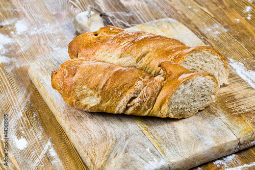 a long loaf of wheat bread