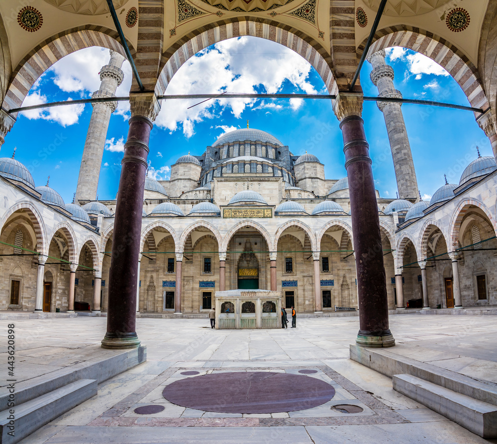 Suleymaniye Mosque in the Istanbul. Istanbul is the biggest city of The Turkey.