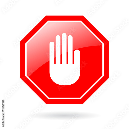 Stop hand vector sign
