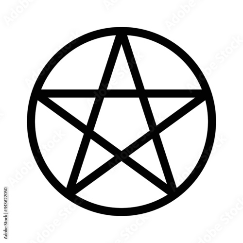 Pentacle vector icon. High quality black illustration isolated on white background. Religious editable symbol